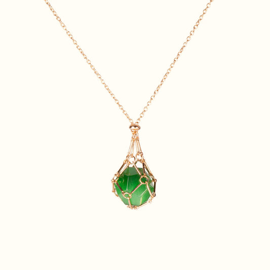 Green Aventurine Crytsal Holder Necklace