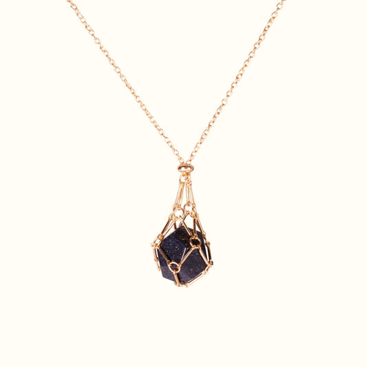 Obsidian Crystal Holder Necklace