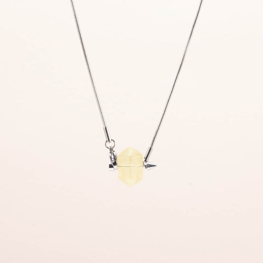 Citrine Double Terminated Crystal Point Pendant Necklace