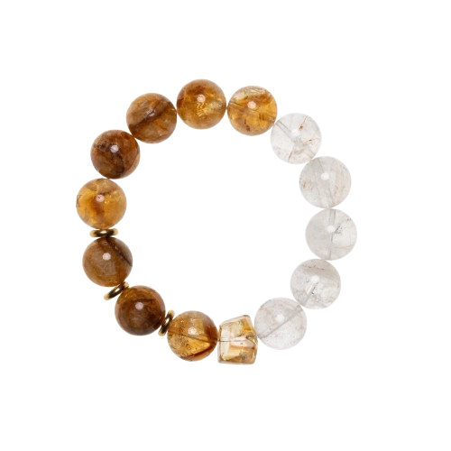 Solar Stream-Citrine Crystal & Clear Quartz Bracelet_Main