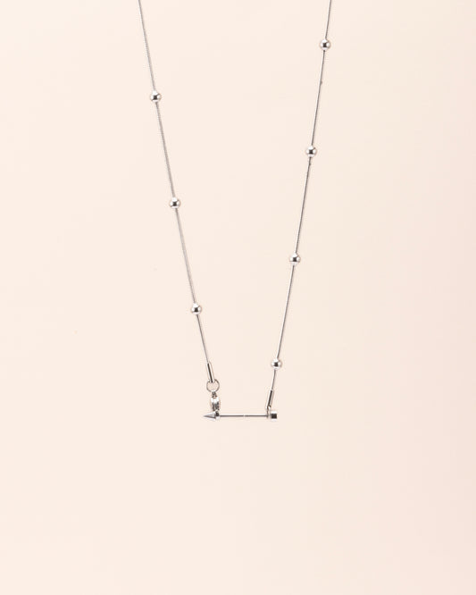 Minimalist Slider Bar Necklace – Adjustable Charm Pendant in Silver Tone