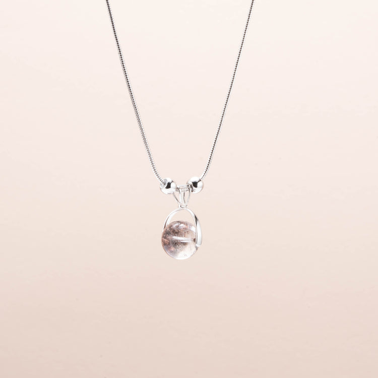 Garden Quartz Crystal Pendant Necklace - Unique Natural Stone Jewelry