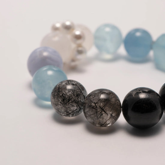 Aura Guardian - Aquamarine Crystal Bracelet - Protective and Calming Energy