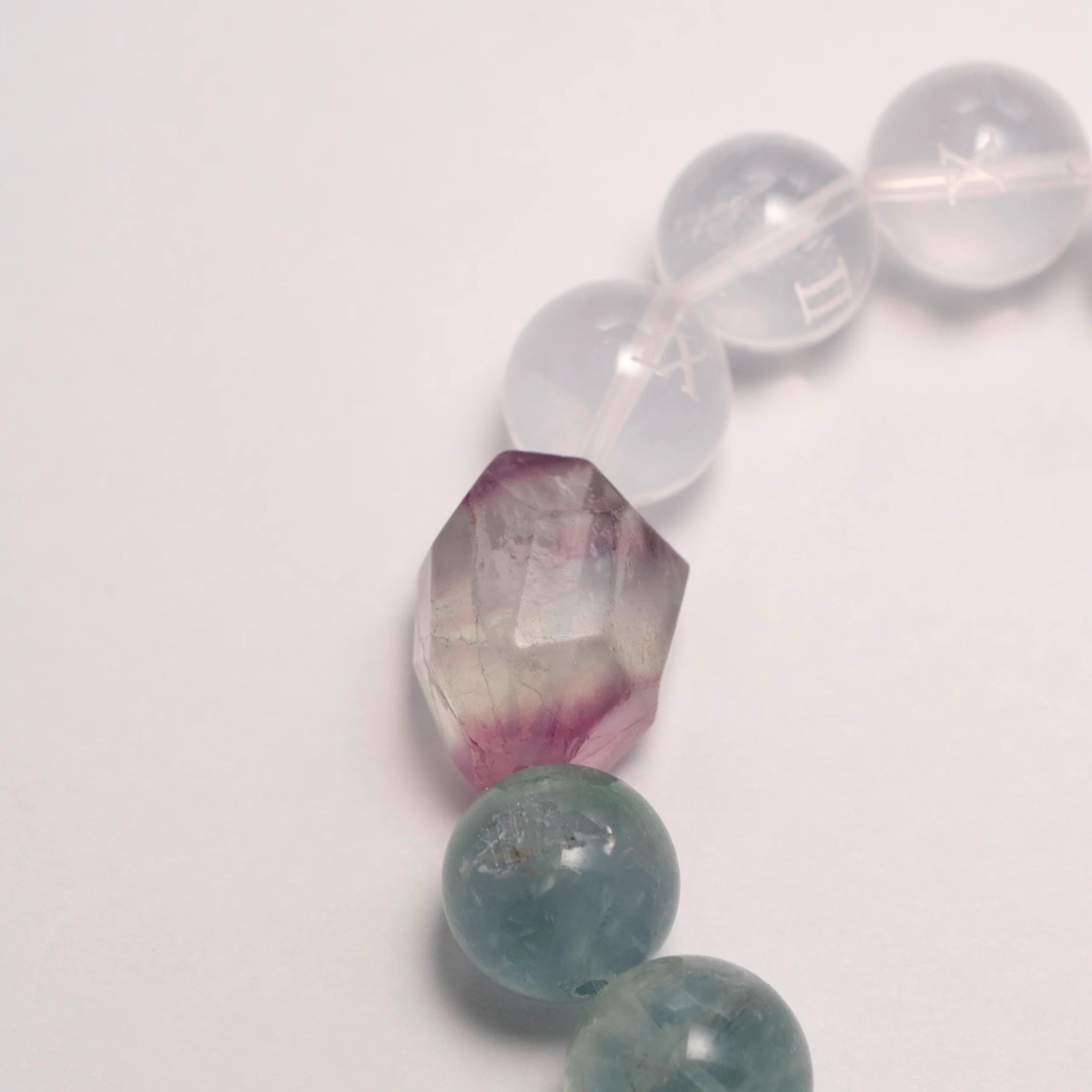 Green Fluorite & Clear Quartz Crystal Bracelet for Mindful Change