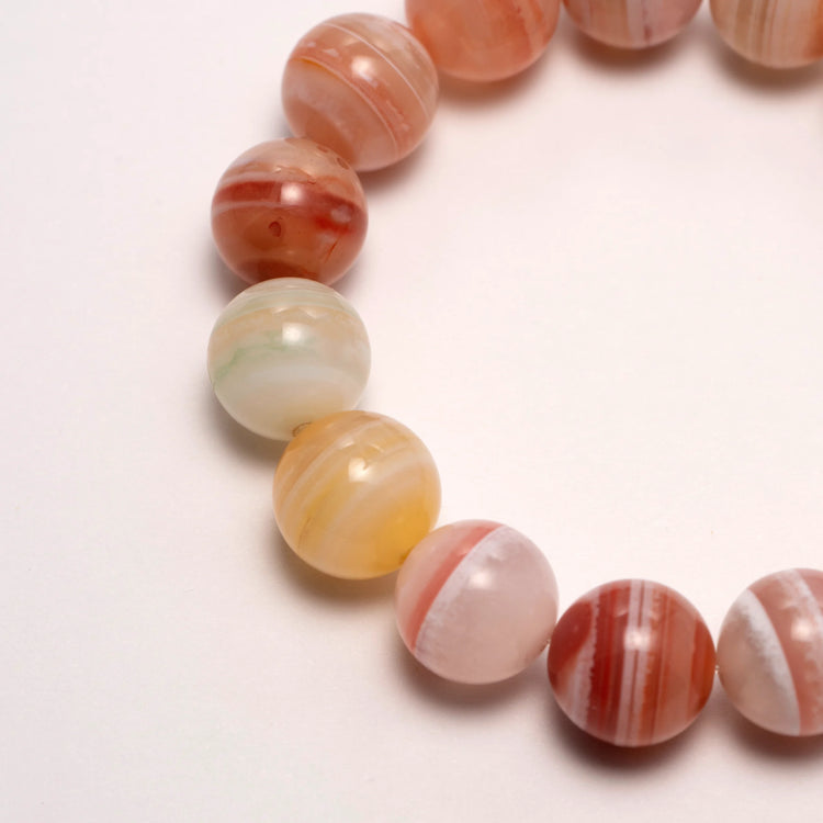Banded Agate Bracelet with natural layered stones for grounding, emotional stability, and protection – Earth Lines design