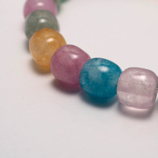 Multicolor Tourmaline Crystal Bracelet for Emotional Balance and Self-Alignment