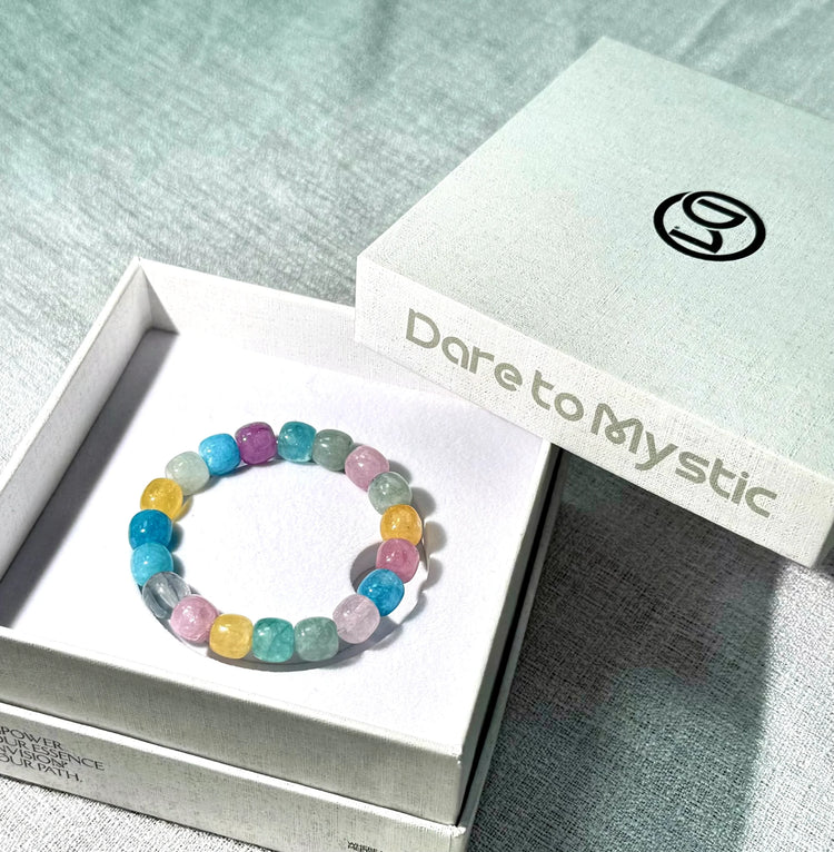 Multicolor Tourmaline Crystal Bracelet for Emotional Balance and Self-Alignment