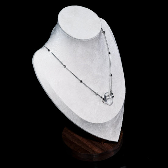 Faceted Clear Quartz Terminated Crystal Point Pendant Necklace_1