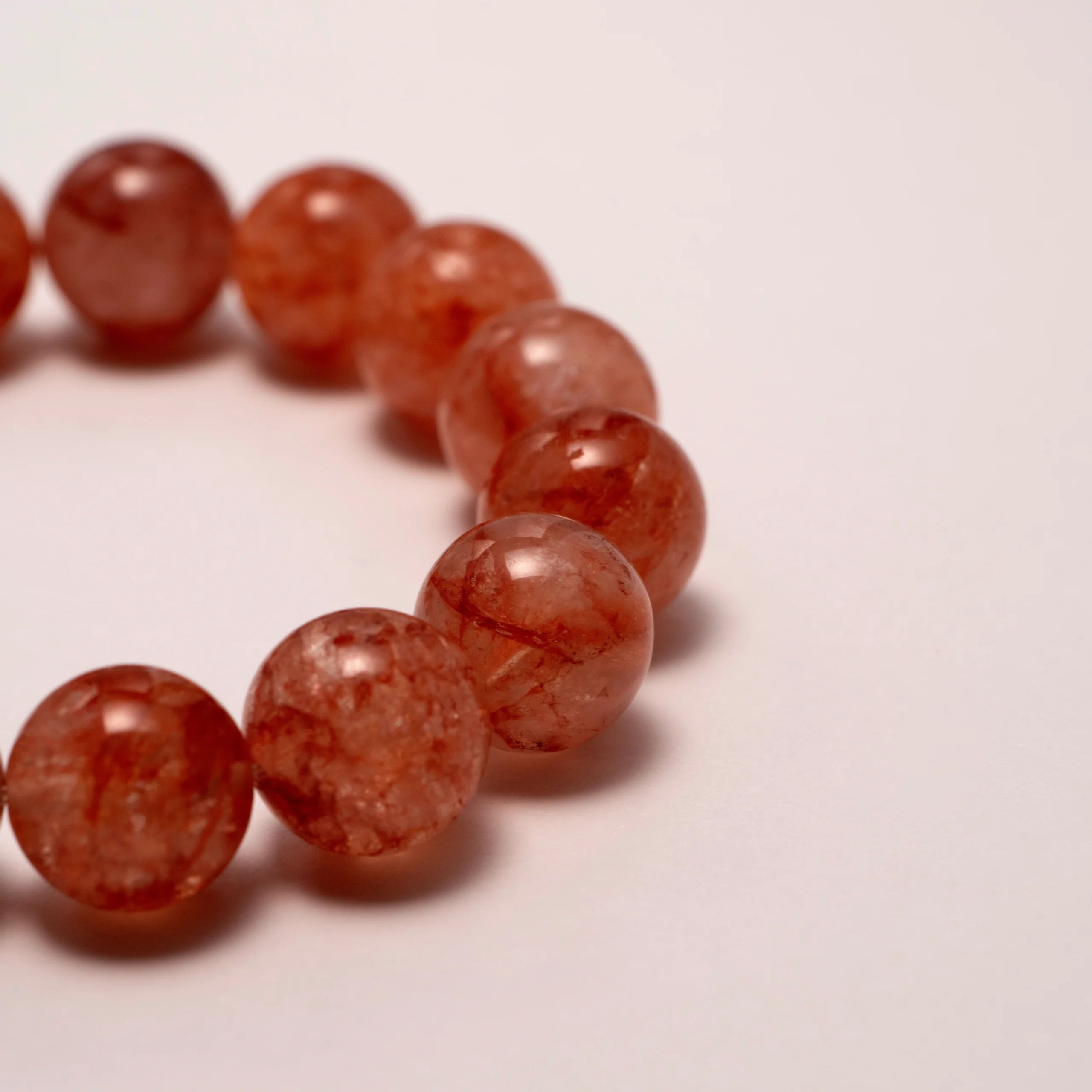 Ground Ember – Red Rutilated Quartz Bracelet Healing Stones for Emotional Healing & Strength