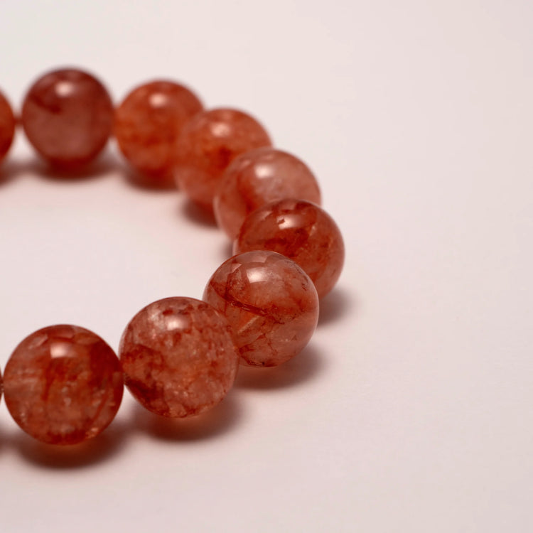 Ground Ember – Red Rutilated Quartz Bracelet Healing Stones for Emotional Healing & Strength