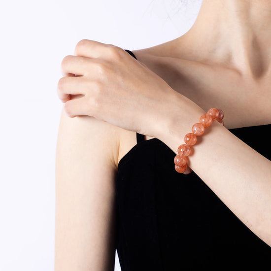 Ground Ember – Red Rutilated Quartz Bracelet Healing Stones for Emotional Healing & Strength