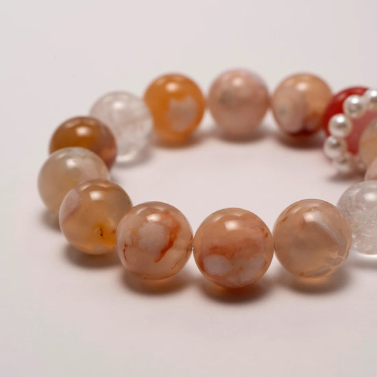 Agate Stone Bracelet – A unique bracelet made with cherry blossom agate, known for its calming and healing properties, perfect for emotional balance.