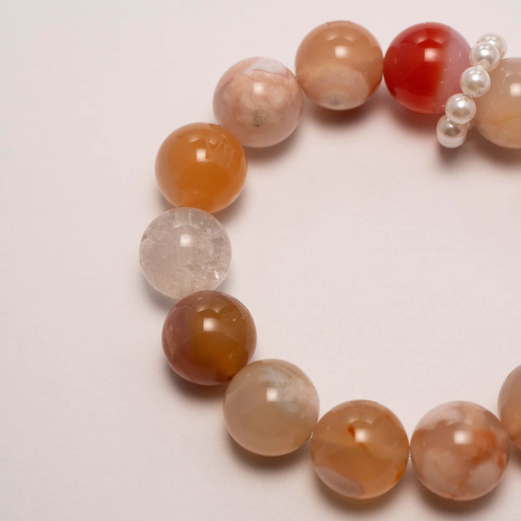 Agate Stone Bracelet – A unique bracelet made with cherry blossom agate, known for its calming and healing properties, perfect for emotional balance.