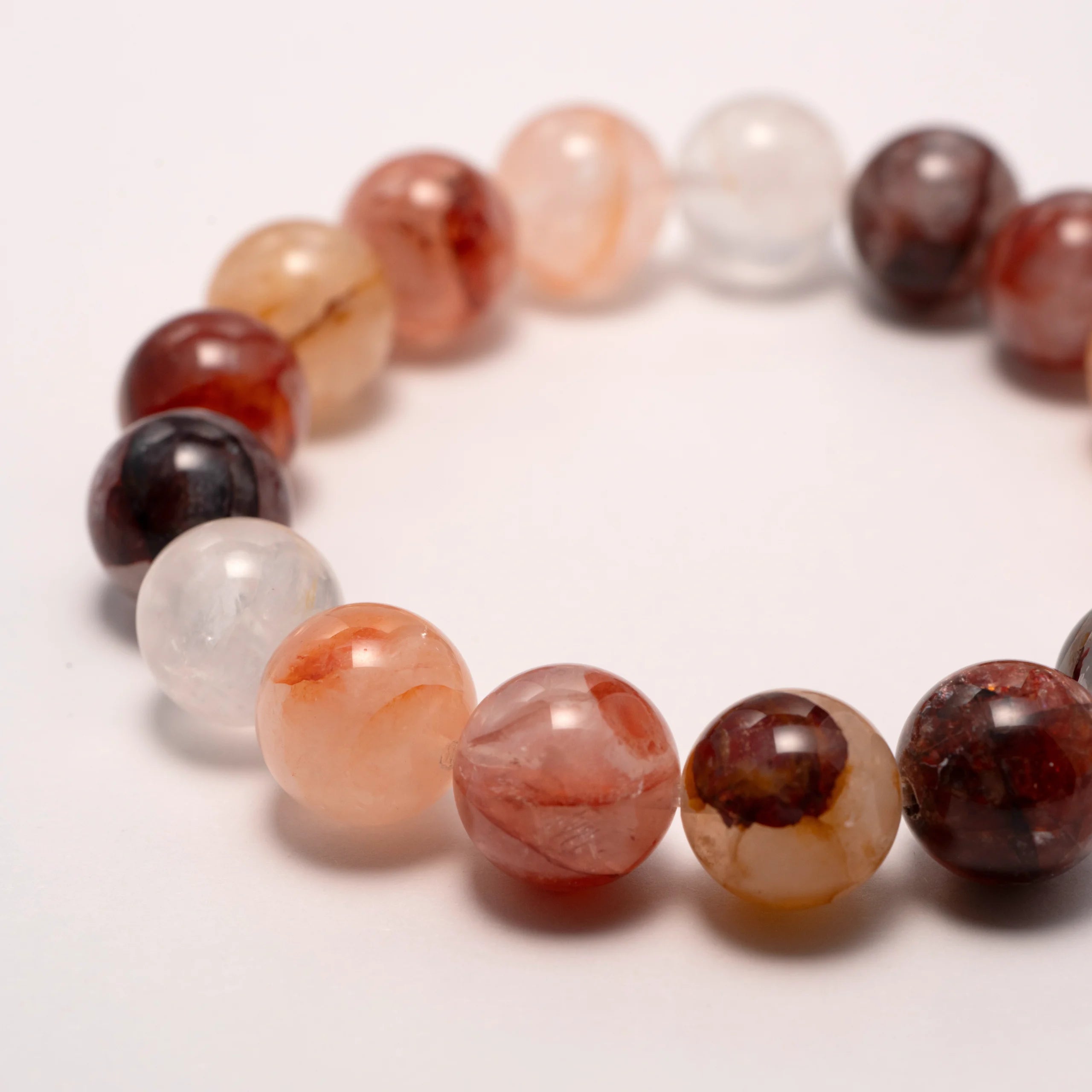 Inclusion quartz bracelet for emotional healing and clarity·