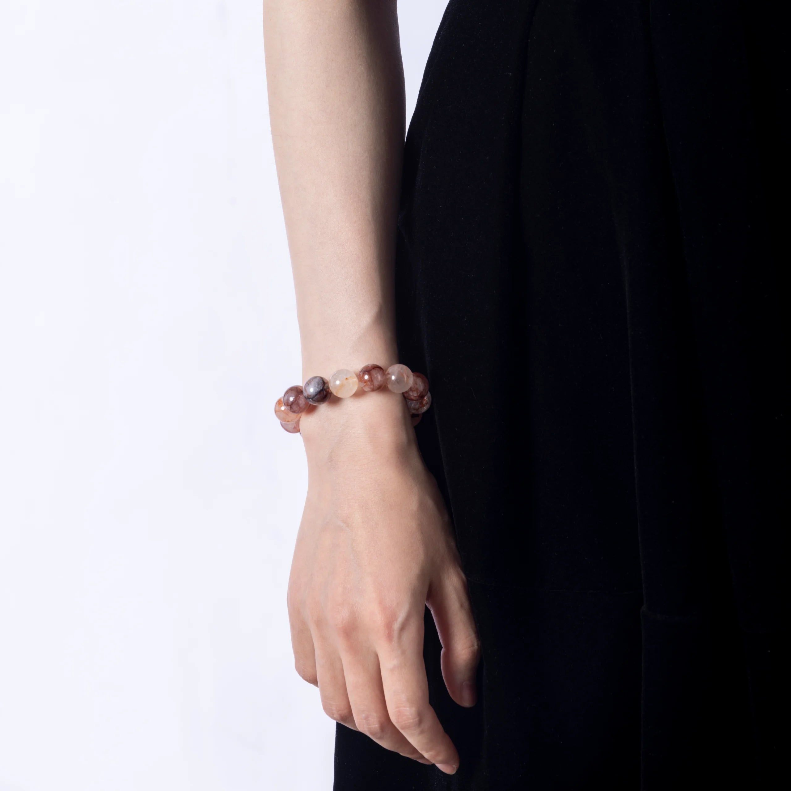 Inclusion quartz bracelet for emotional healing and clarity·