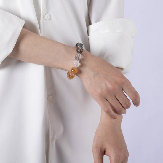 Citrine & Clear Quartz Bracelet for Resilience and Inner Light