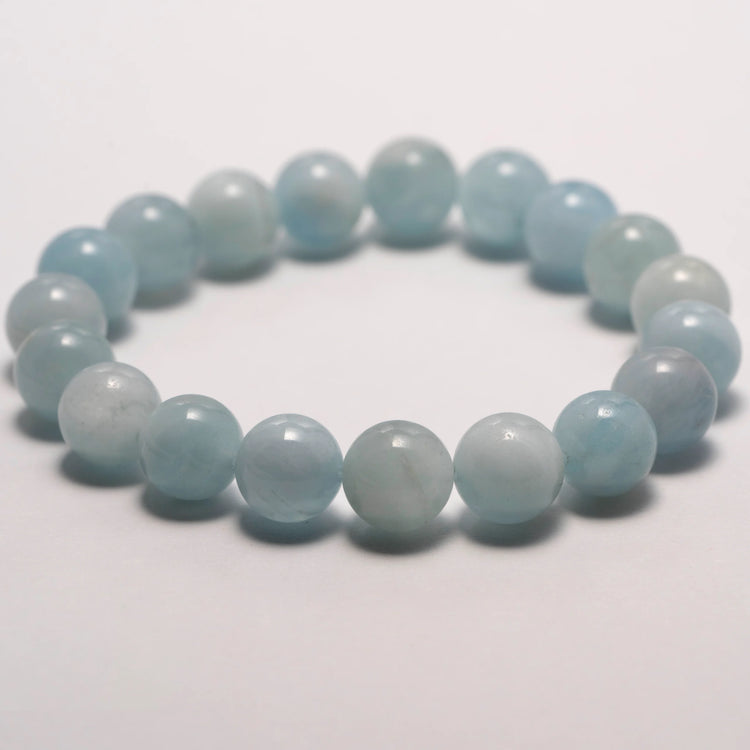 Dare to Mystic aquamarine gemstone bracelet multi-angle view, calming tones.