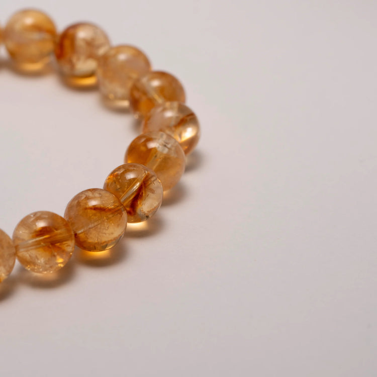 Close-up of Yellow Citrine Bracelet beads