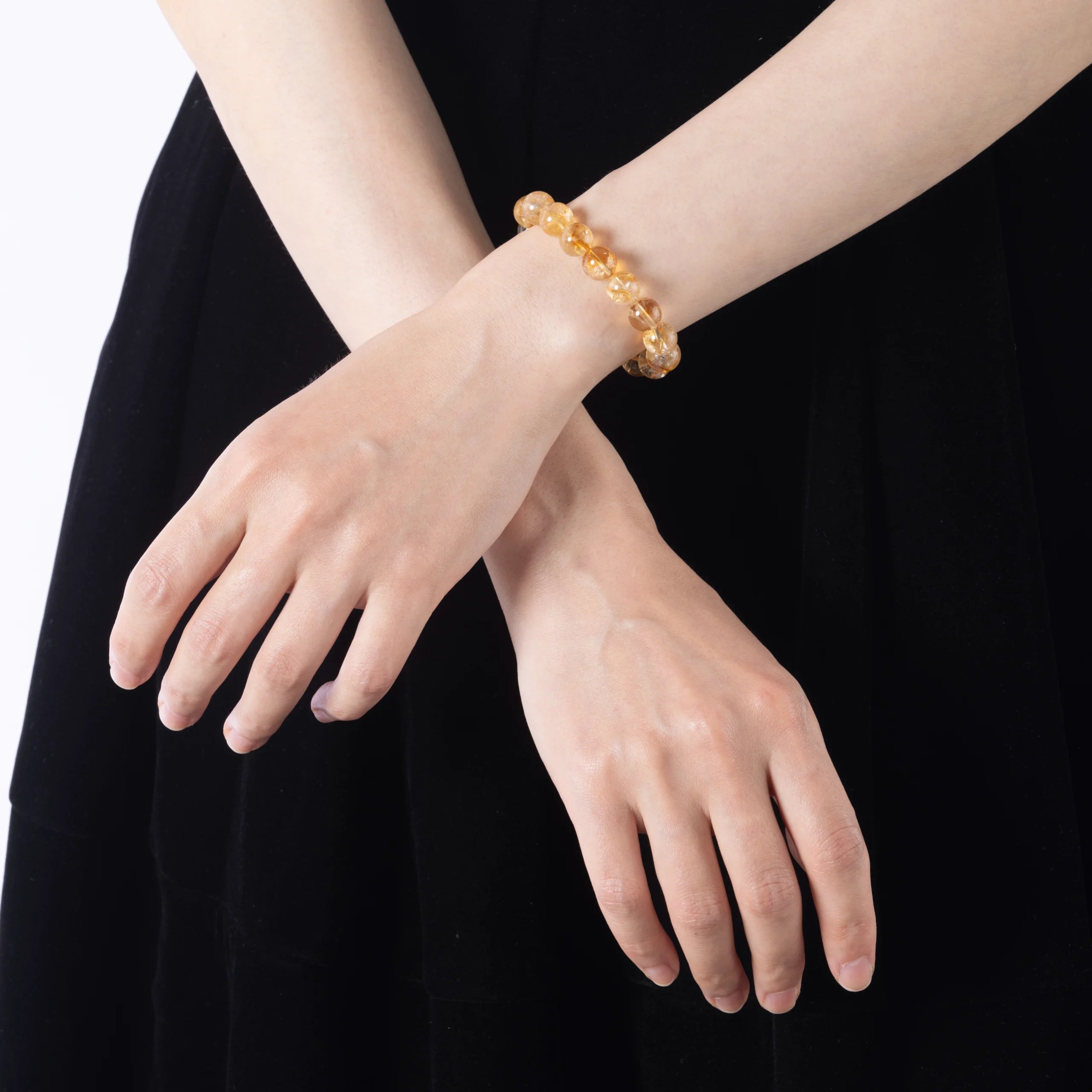 Woman wearing Solar Trace Yellow Citrine Bracelet