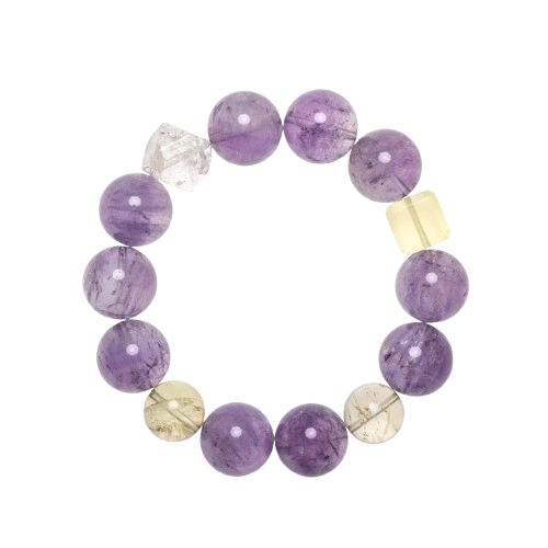 Violet Afterglow — Amethyst Crystal & Citrine Bracelet_Main