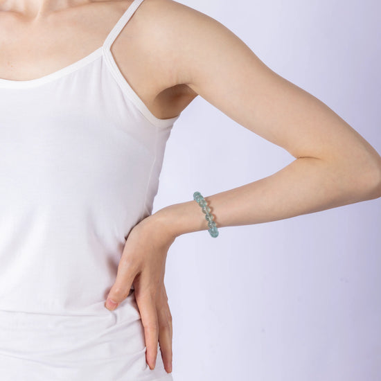 Green Prehnite Bracelet – A beautiful bracelet made with Green Prehnite crystals, known for their healing properties and ability to enhance intuition and peace.